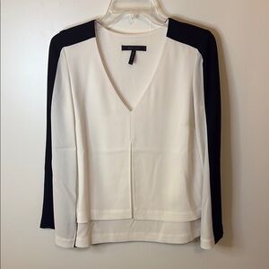 BCBGMaxAzria Cream V-Neck Top